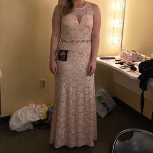 Peach sequins Gown